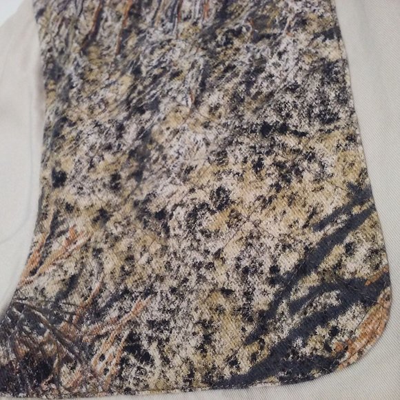 Vintage 90s Mossy Oak Shooting Shirt Shacket -XL ButtonUp Pocket Quilted SSL Tan - Picture 3 of 12